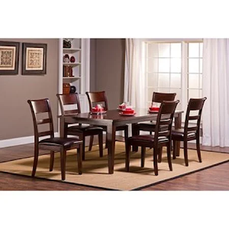Seven Piece Dining Set with Leg Table